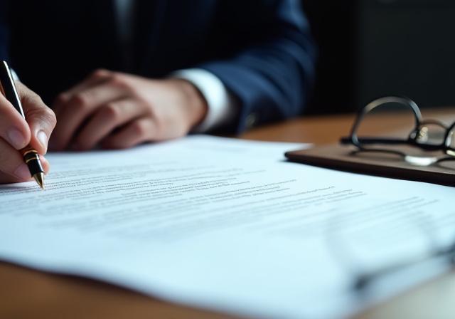 Jurist prüft einen Arbeitsvertrag